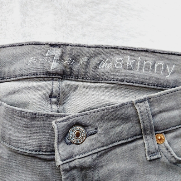 7 For All Mankind Gray Skinny Five Pockets Classic Jeans P476 - Picture 5 of 8
